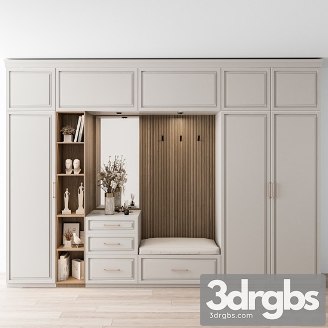 Hallway 19 White and Wood Set 3dsmax Download - thumbnail 1