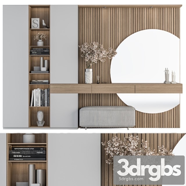 Hallway 23 – white and wood set 2 3dsmax Download - thumbnail 1