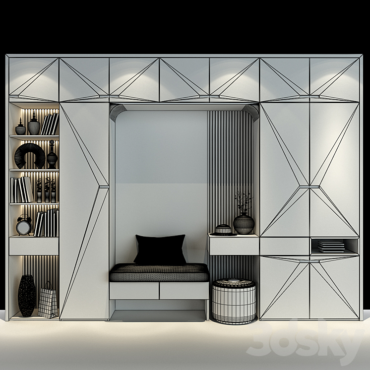 Hallway | Furniture cabinet | set 492 3DS Max Model - thumbnail 2