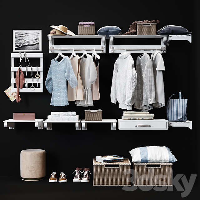 Hallway Pottery Barn Declan Closet Accessories 3DSMax File - thumbnail 1