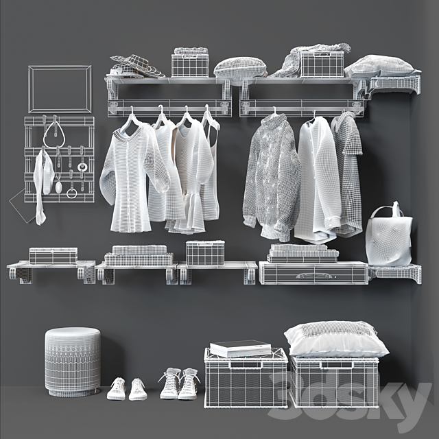 Hallway Pottery Barn Declan Closet Accessories 3DSMax File - thumbnail 3