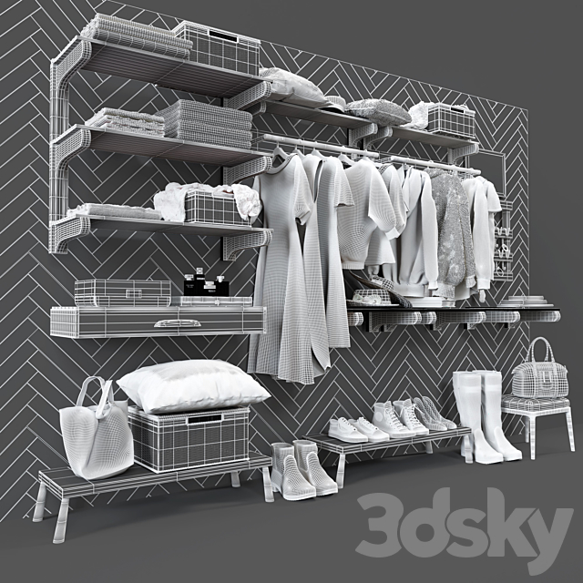 Hallway Pottery Barn Declan Closet Accessories Black 3DSMax File - thumbnail 3