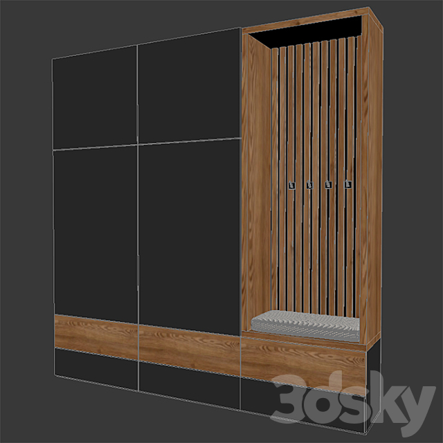 hallway_furniture_003 3ds Max - thumbnail 3