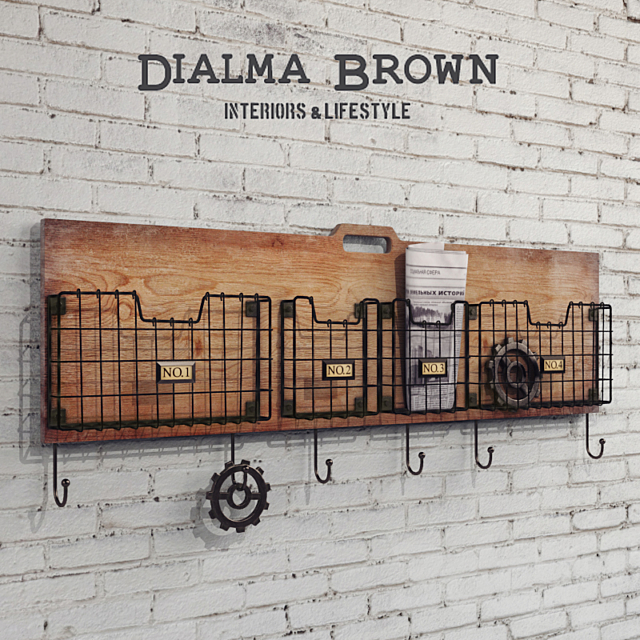 Hanger – magazine rack Dialma Brown DB003637 3ds Max - thumbnail 1