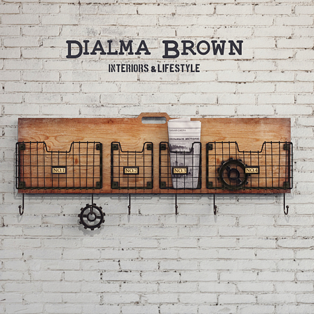 Hanger – magazine rack Dialma Brown DB003637 3ds Max - thumbnail 2