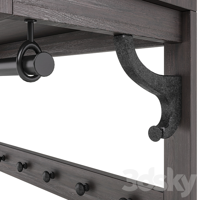 Ikea Hemnes Footwear Bench 3DS Max Model - thumbnail 2