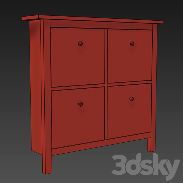 IKEA HEMNES Shoe cabinet with 4 compartments 3DSMax File - thumbnail 6