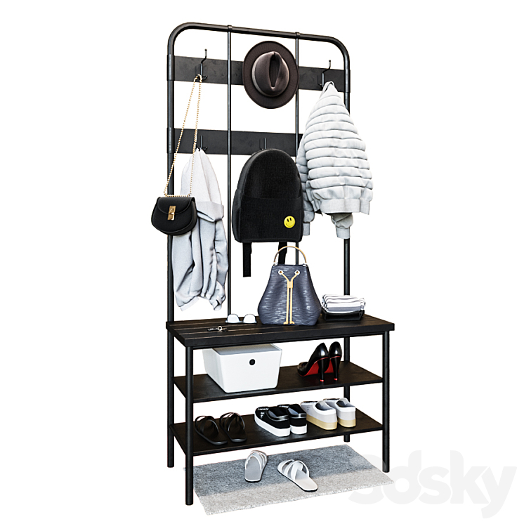 IKEA PINNIG Hanger with shoe section 3DS Max - thumbnail 1