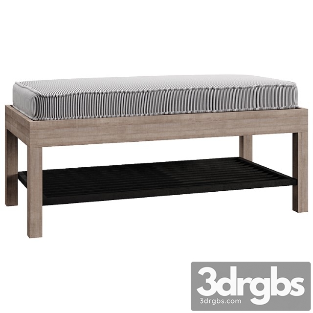 Lucy mango wood & steel storage bench - thumbnail 1