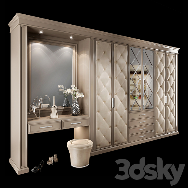 Wardrobe hallway composition set 04 3DS Max Model - thumbnail 2