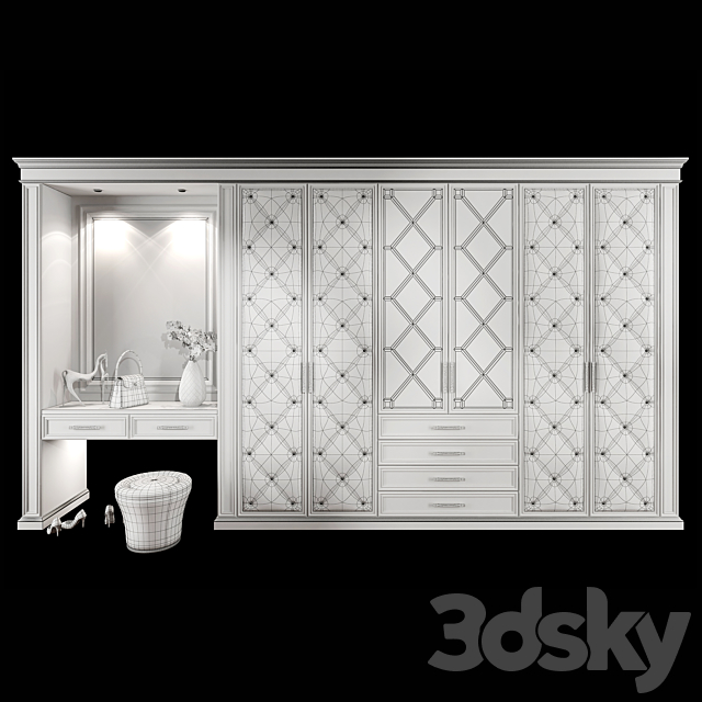 Wardrobe hallway composition set 04 3DS Max Model - thumbnail 5