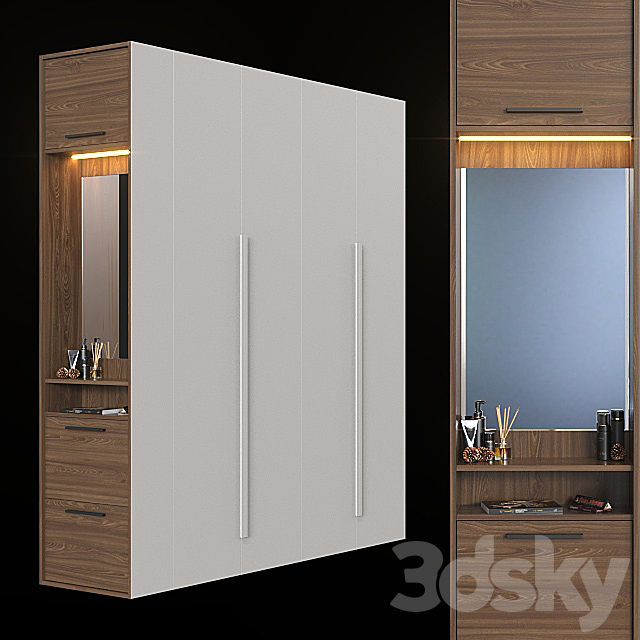 Wardrobe in the hallway 027. 3DSMax File - thumbnail 1