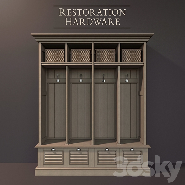 Wardrobe “RH SHUTTER 4-BIN ENTRY LOCKER” 3DSMax File - thumbnail 1