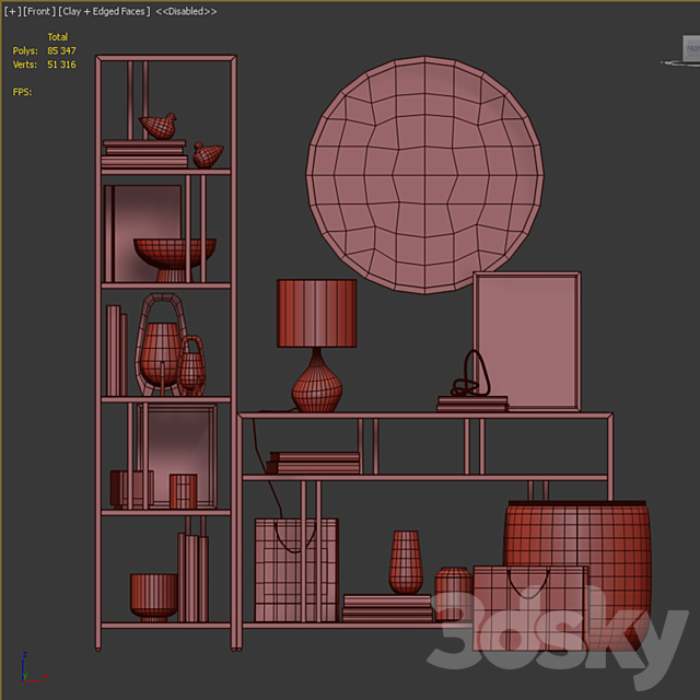 West Elm Hallway Composition 3 3DS Max Model - thumbnail 7