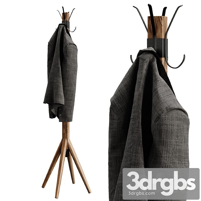 Wooden floor hanger jacket, clothes, hallway - thumbnail 1