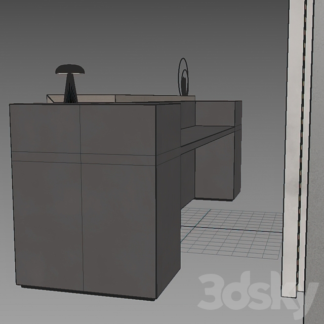 182 office furniture 02 reception desk 02 3DS Max Model - thumbnail 6