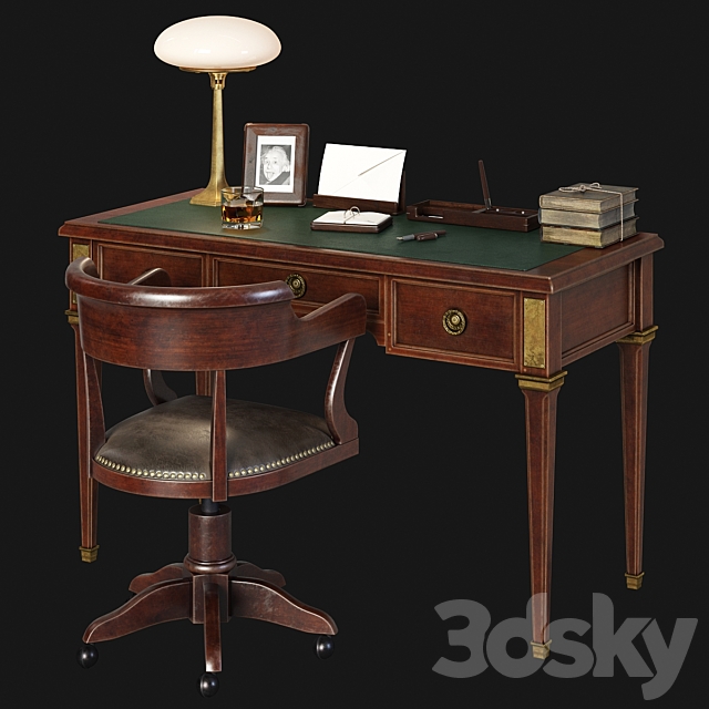 20th Century Writing desk 3DSMax File - thumbnail 1