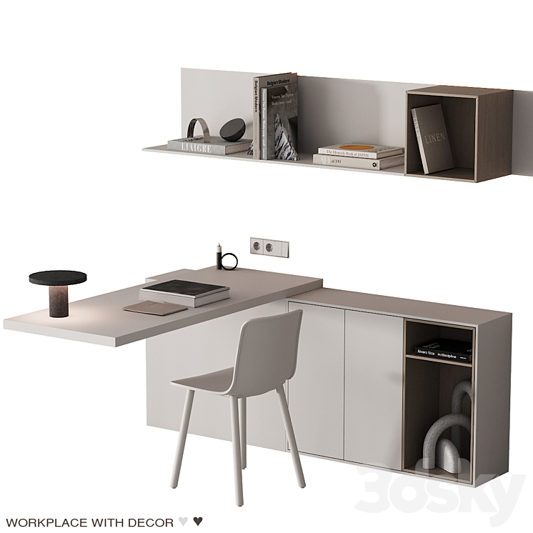 221 office furniture 07 workplace 03 minimal warm white 00 3DS Max - thumbnail 1