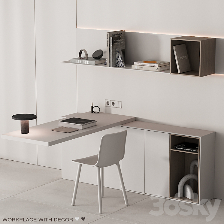 221 office furniture 07 workplace 03 minimal warm white 00 3DS Max - thumbnail 2