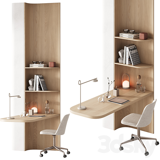 417 office furniture 21 workplace 06 minimal wood working space 01 3ds Max - thumbnail 1