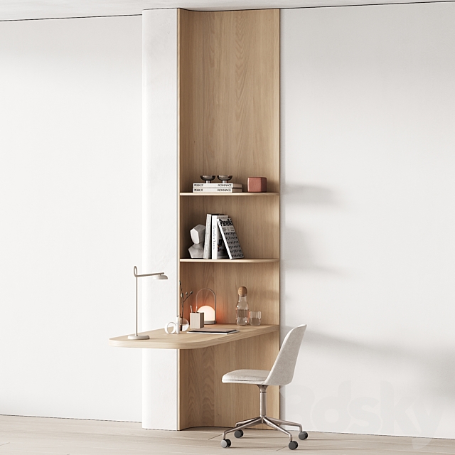 417 office furniture 21 workplace 06 minimal wood working space 01 3dsMax Model - thumbnail 6