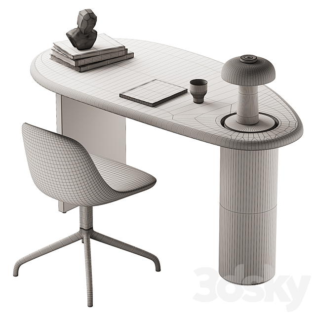 418 office furniture 22 workplace 07 Audo menu space The Eclipse Desk 01 3DS Max Model - thumbnail 7