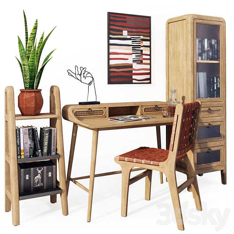 A set of office furniture. Desk Nalu La Forma 3DS Max Model - thumbnail 1