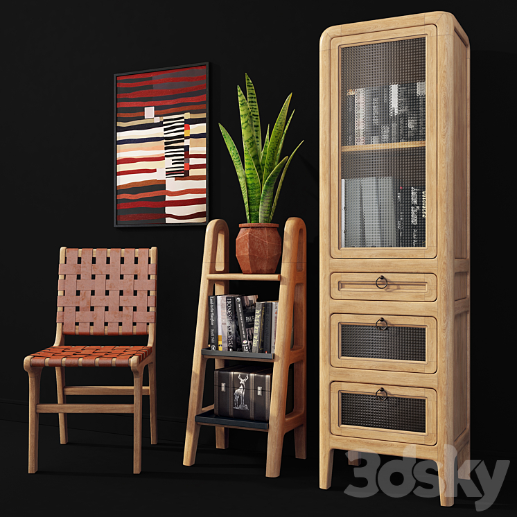 A set of office furniture. Desk Nalu La Forma 3DS Max Model - thumbnail 2