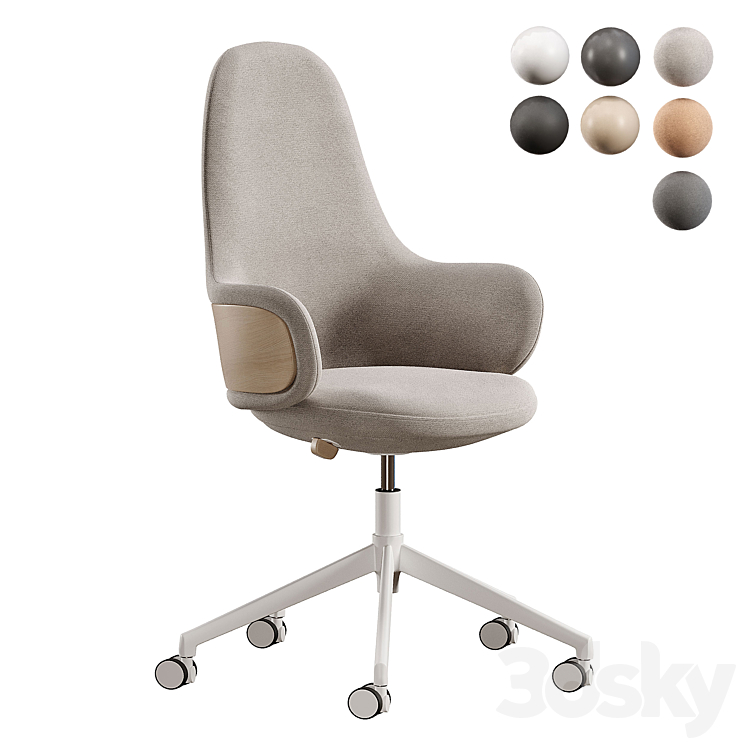 Alki Lan Office Chair 3DS Max - thumbnail 1