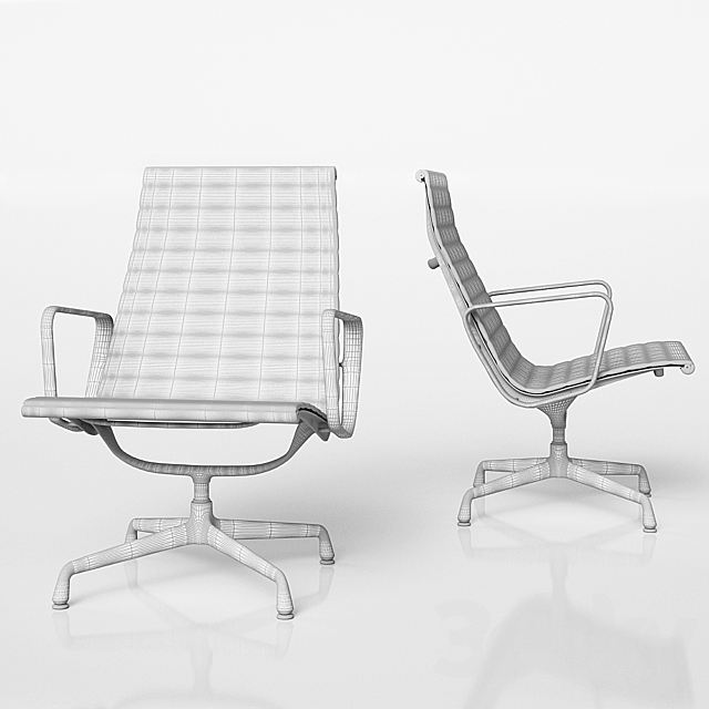 Aluminium Chair EA 115 3DS Max Model - thumbnail 2