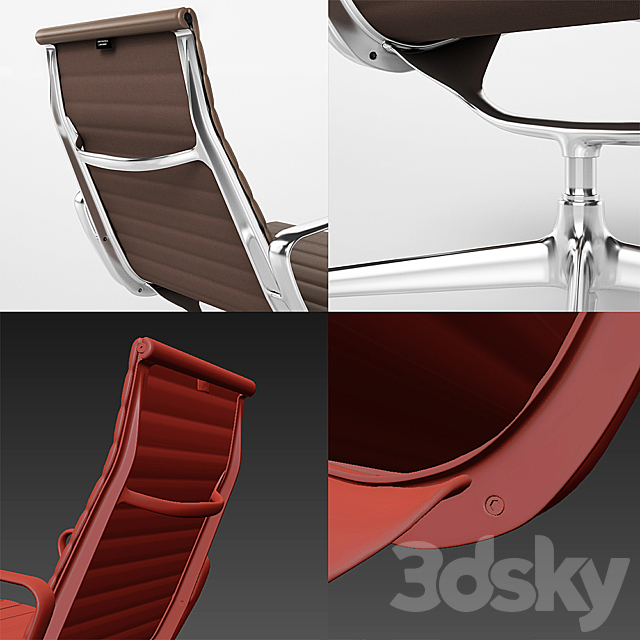 Aluminium Chair EA 115 3DS Max Model - thumbnail 3