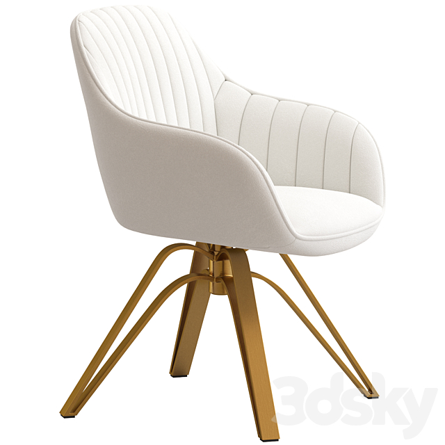 Art Leon Mid Century Modern Swivel Accent Chair 3ds Max - thumbnail 2