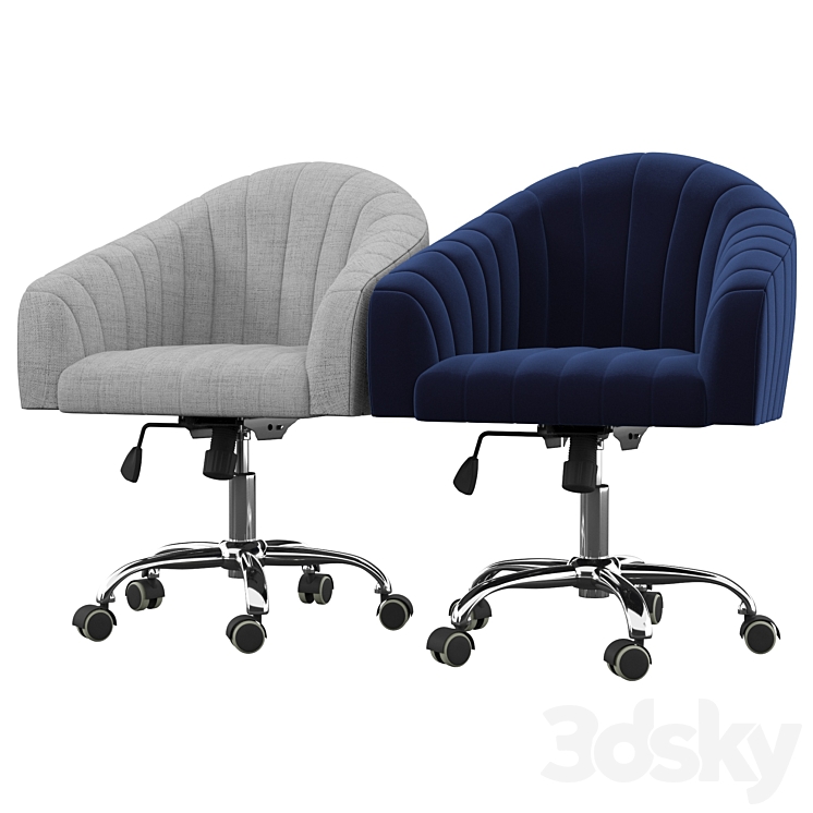 Balcom Velvet Swivel Mid-Back Desk Chairvelvet 3DS Max - thumbnail 1