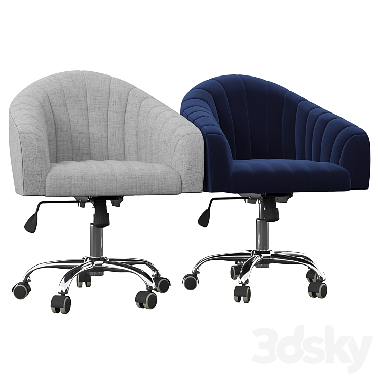 Balcom Velvet Swivel Mid-Back Desk Chairvelvet 3DS Max - thumbnail 2