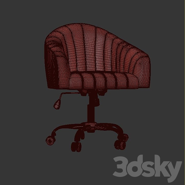 Balcom Velvet Swivel Mid-Back Desk Chairvelvet 3DSMax File - thumbnail 3