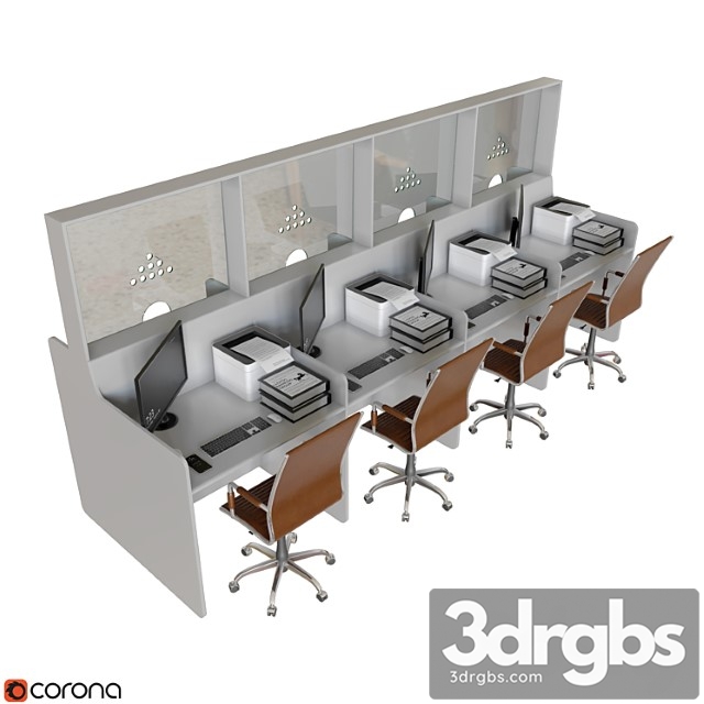 Bank Counter 02 3dsmax Download - thumbnail 1