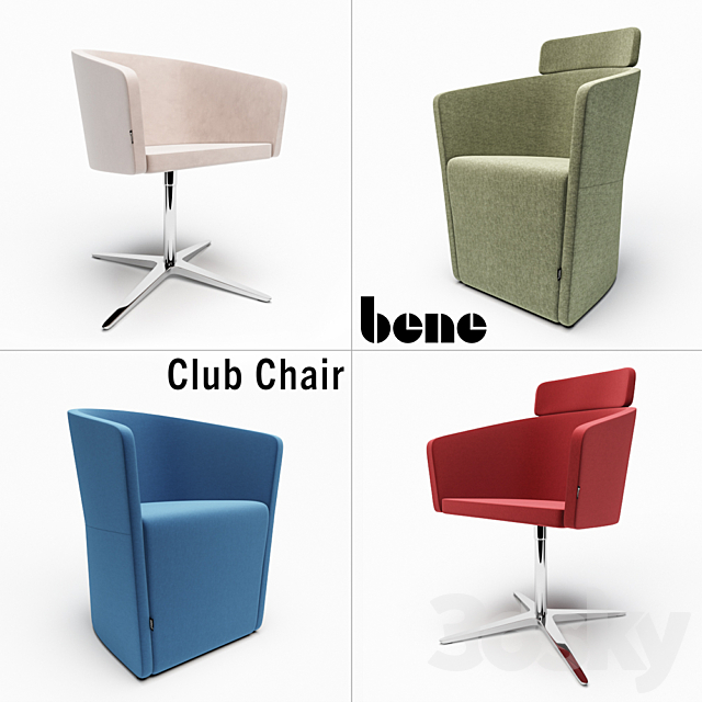 Bene Club chair 3ds Max - thumbnail 1