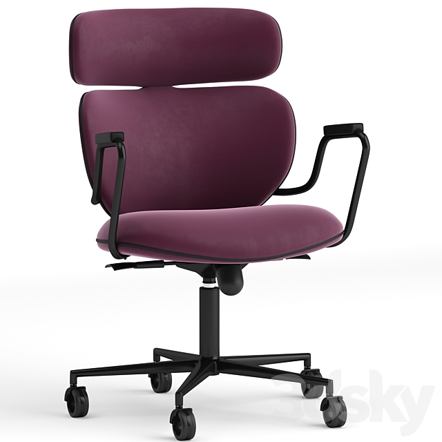 Black tie asia office chair 3DSMax File - thumbnail 1