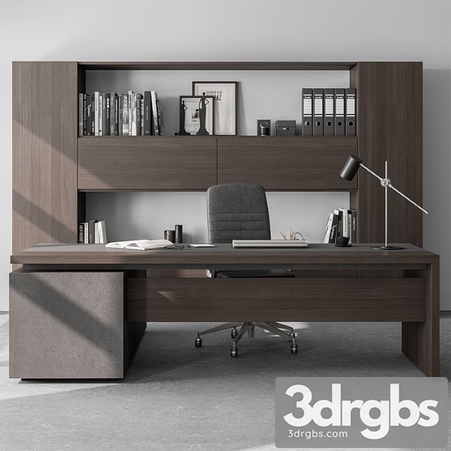 Boss desk and library wooden set – office furniture 298 - thumbnail 1