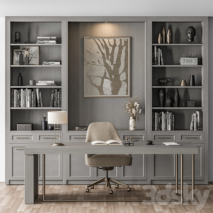 Boss Desk – Office Furniture 369 3DS Max Model - thumbnail 1