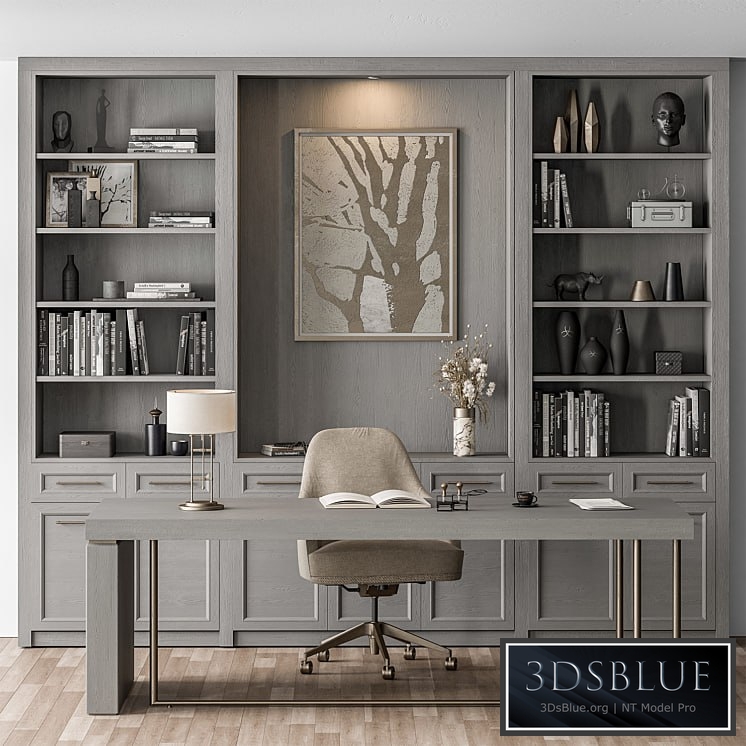 Boss Desk – Office Furniture 369 3DS Max - thumbnail 3