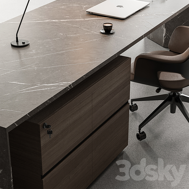 Boss Desk – Office Furniture 475 3DS Max Model - thumbnail 3