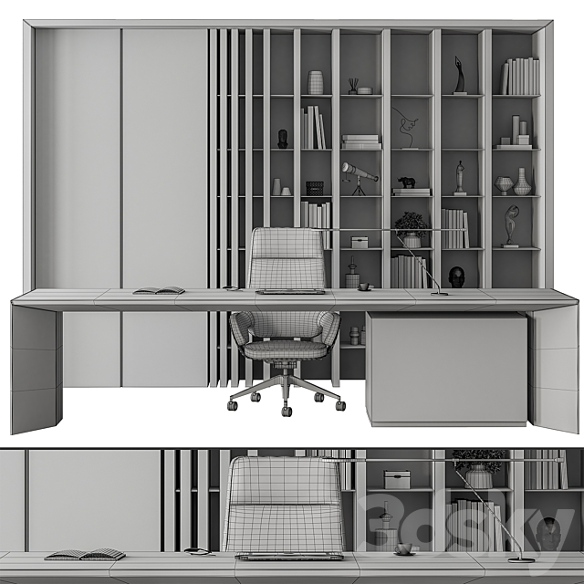 Boss Desk – Office Furniture 475 3DS Max Model - thumbnail 5