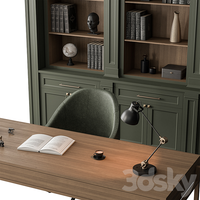 Boss Desk – Office Furniture 476 3DS Max Model - thumbnail 2