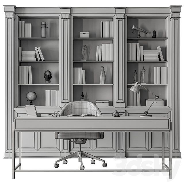 Boss Desk – Office Furniture 476 3DS Max Model - thumbnail 5