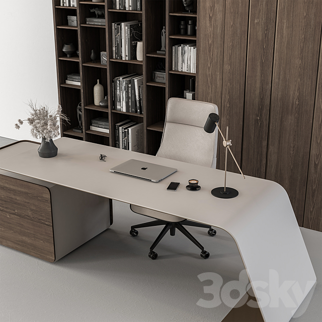 Boss Desk – Office Furniture 483 3DS Max Model - thumbnail 2