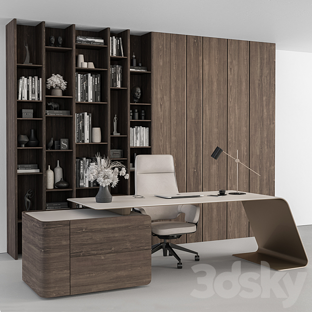 Boss Desk – Office Furniture 483 3DS Max Model - thumbnail 4