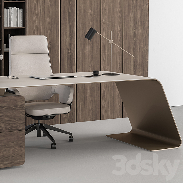 Boss Desk – Office Furniture 483 3DS Max Model - thumbnail 5