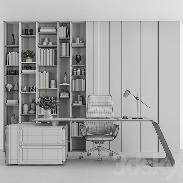 Boss Desk – Office Furniture 483 3DS Max Model - thumbnail 6