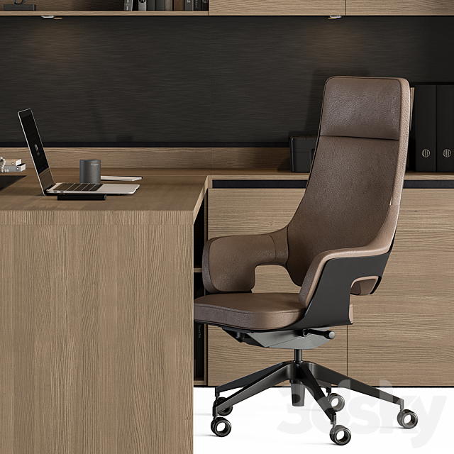 Boss Desk – Office Furniture 491 3DS Max Model - thumbnail 2